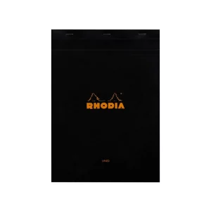 Blocnotes A4, capsat, 80 file, N°18, Rhodia black