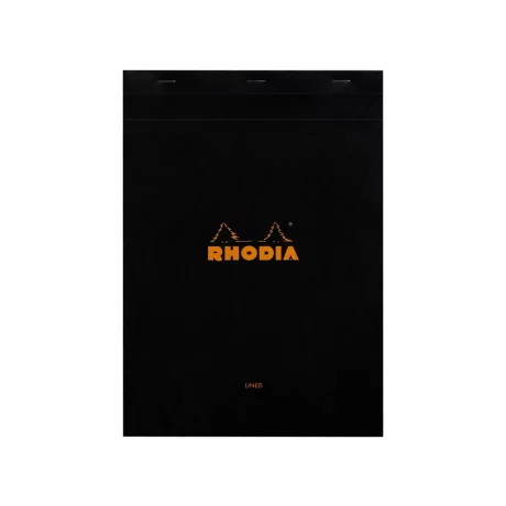 Blocnotes A4, capsat, 80 file, N°18, Rhodia black