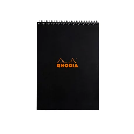Blocnotes A4, spirală 80 file, Rhodia Classic, black