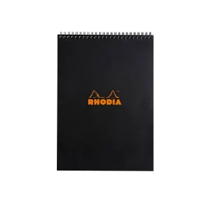 Blocnotes A4, spirală 80 file, Rhodia Classic, black
