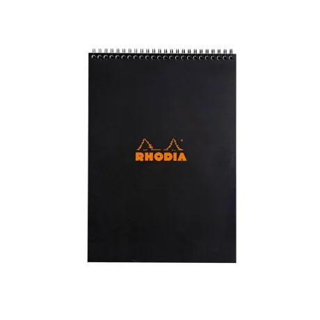 Blocnotes A4, spirală 80 file, Rhodia Classic, black
