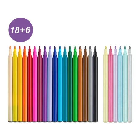 Carioca unicorni Faber-Castell 18 + 6 culori /set