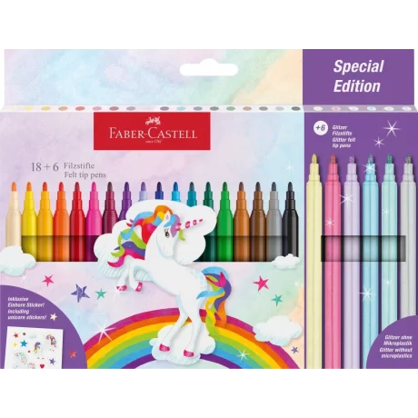 Carioca unicorni Faber-Castell 18 + 6 culori /set