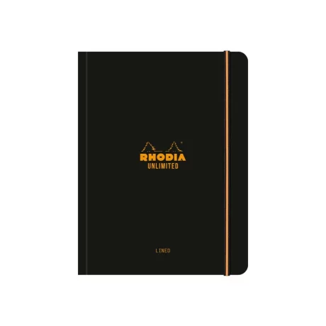 Carnet nedatat A5+, 16 x 21 cm, 60 file, Rhodia Unlimited, black
