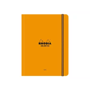 Carnet nedatat A5+, 16 x 21 cm, 60 file, Rhodia Unlimited, orange