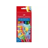 Creioane colorate hexagonale acuarelă + pensulă Faber-Castell 12 culori/set