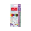 Creioane colorate hexagonale unicorni Faber-Castell 10 + 3 culori /set