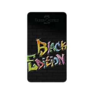 Creioane colorate triunghiulare black edition cutie metal Faber-Castell 12 culori/set
