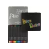Creioane colorate triunghiulare black edition cutie metal Faber-Castell 24 culori/set