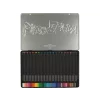 Creioane colorate triunghiulare black edition cutie metal Faber-Castell 36 culori/set