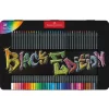 Creioane colorate triunghiulare black edition cutie metal Faber-Castell 36 culori/set