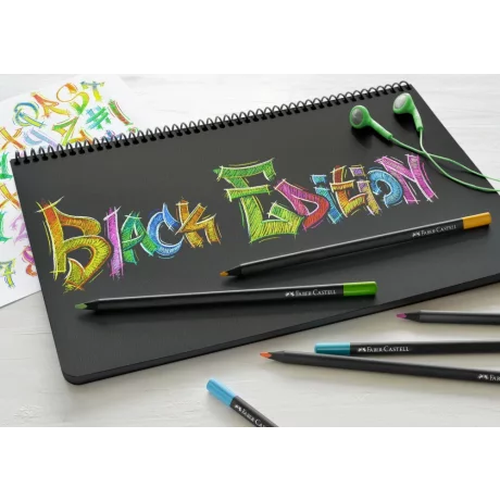 Creioane colorate triunghiulare black edition Faber-Castell 12 culori/set