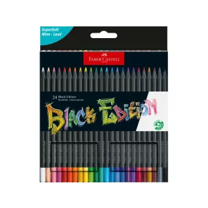 Creioane colorate triunghiulare black edition Faber-Castell 24 culori/set