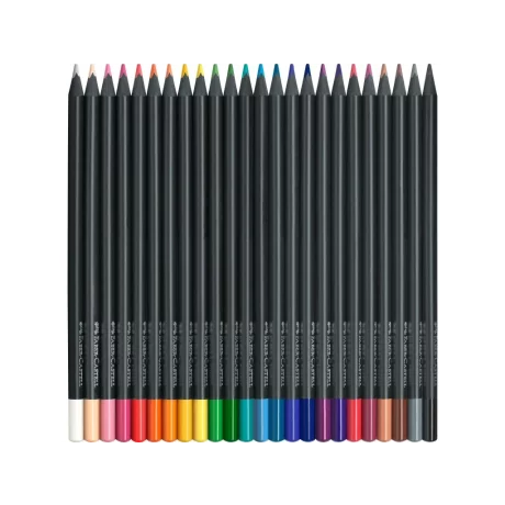 Creioane colorate triunghiulare black edition Faber-Castell 24 culori/set