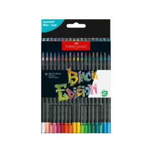 Creioane colorate triunghiulare black edition Faber-Castell 36 culori/set