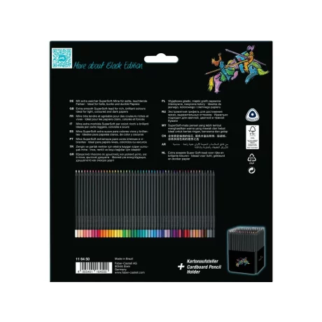 Creioane colorate triunghiulare black edition Faber-Castell 50 culori/set