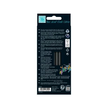 Creioane colorate triunghiulare black edition pastel + neon Faber-Castell 12 culori/set