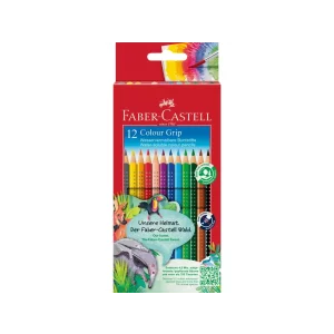 Creioane colorate triunghiulare grip 2001 Faber-Castell 12 culori/set