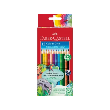 Creioane colorate triunghiulare grip 2001 Faber-Castell 12 culori/set