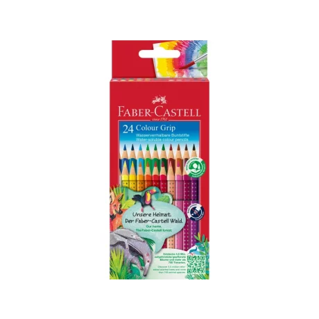 Creioane colorate triunghiulare grip 2001 Faber-Castell 24 culori/set