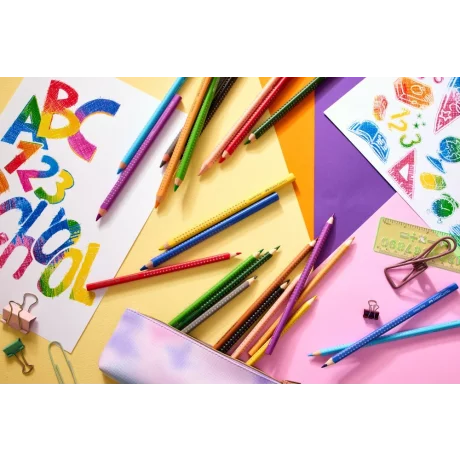 Creioane colorate triunghiulare grip 2001 Faber-Castell 24 culori/set