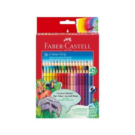 Creioane colorate triunghiulare grip 2001 Faber-Castell 36 culori/set