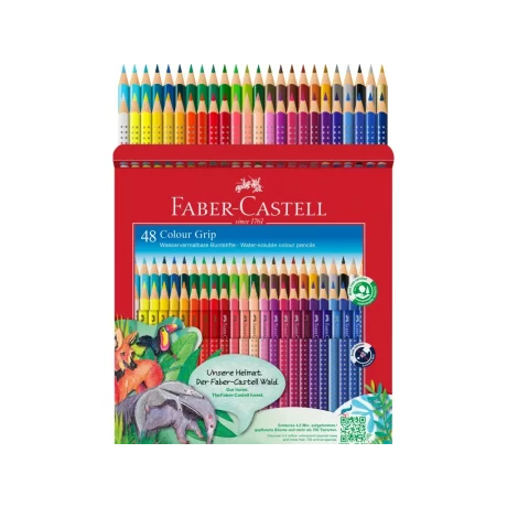 Creioane colorate triunghiulare grip 2001 Faber-Castell 48 culori/set