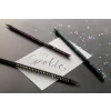 Creion grafit B triunghiular grip sparkle lemn negru midnight ocean Faber-Castell