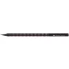 Creion grafit B triunghiular grip sparkle lemn negru midnight rose Faber-Castell