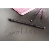 Creion grafit B triunghiular grip sparkle lemn negru midnight rose Faber-Castell