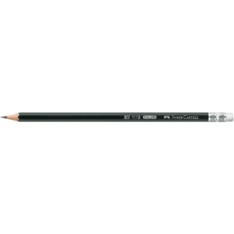 Creion grafit HB hexagonal cu gumă 1112 Faber-Castell