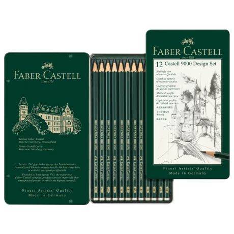 Creion grafit hexagonal Design Castell 9000 Faber-Castell 12 buc/set