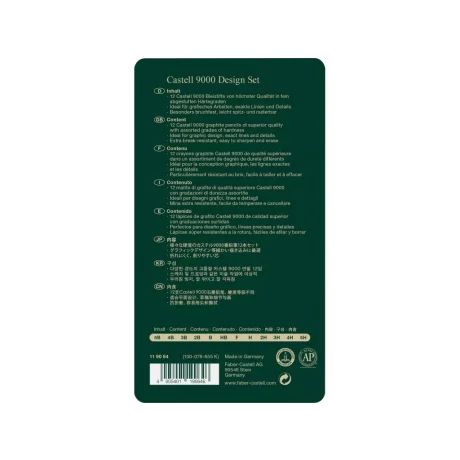 Creion grafit hexagonal Design Castell 9000 Faber-Castell 12 buc/set