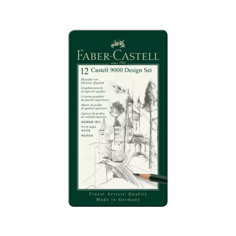 Creion grafit hexagonal Design Castell 9000 Faber-Castell 12 buc/set