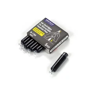 Set cu 5 patroane cerneală pentru stilou retractabil Writech, negru