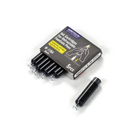 Set cu 5 patroane cerneală pentru stilou retractabil Writech, negru