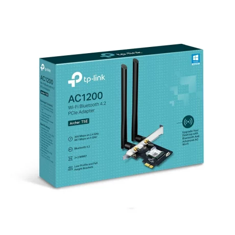 ADAPTOR RETEA TP-LINK AC1200, intern wireless 2.4 GHz | 5 GHz, PCI-E, port, 1200 Mbps, antena externa x 2, &quot;Archer T5E&quot;