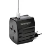 ADAPTOR universal KENSINGTON, Socket universal, conectare prin Euro skt x 1, USB x 2, 2.5 A, protectie supratensiune, negru, &quot;K33998WW&quot;