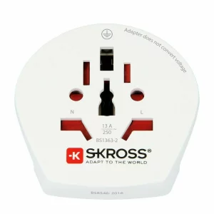 ADAPTOR universal SKROSS, Schuko x 1, conectare prin Socket Universal (T), 10 A, fara protectie, alb, &quot;ADAPT-PLUG-UNIV/EU/BX-SKRS&quot;