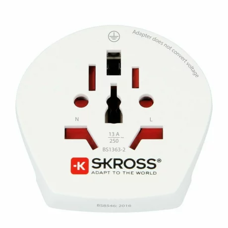 ADAPTOR universal SKROSS, Schuko x 1, conectare prin Socket Universal (T), 10 A, fara protectie, alb, &quot;ADAPT-PLUG-UNIV/EU/BX-SKRS&quot;