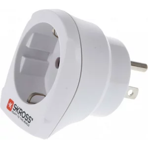 ADAPTOR U.S.A. SKROSS, Schuko x 1, conectare prin Socket USA (T), 10 A, fara protectie, alb, &quot;ADAPT-PLUG-EU/USA-SKRS&quot;