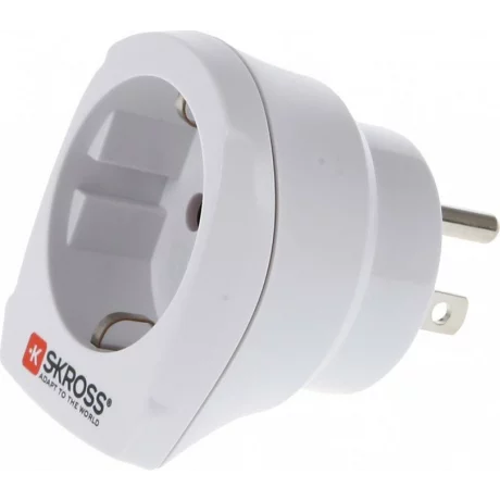 ADAPTOR U.S.A. SKROSS, Schuko x 1, conectare prin Socket USA (T), 10 A, fara protectie, alb, &quot;ADAPT-PLUG-EU/USA-SKRS&quot;