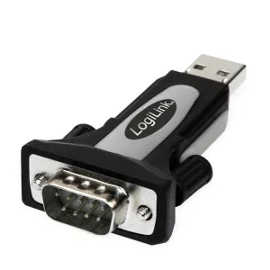 ADAPTOR USB LOGILINK, USB 2.0 (T) la Serial DB9M (9-pin)(RS232)(T), negru cu argintiu, AU0034