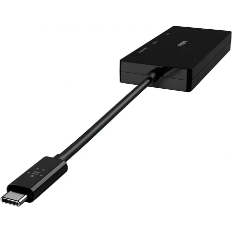 ADAPTOR video BELKIN, USB Type-C (T) la HDMI (M), VGA (M), Display Port (M), DVI (M), 4K UHD (3840x2160) la 30Hz, 0.1 m, &quot;AVC003BTBK&quot;