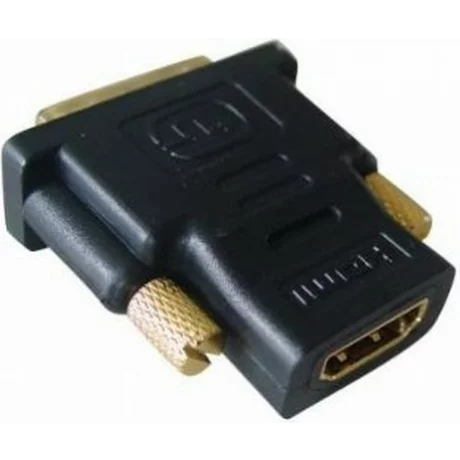 ADAPTOR video GEMBIRD, DVI-D SL (T) la HDMI (M), conectori auriti, black, &quot;A-HDMI-DVI-2&quot;