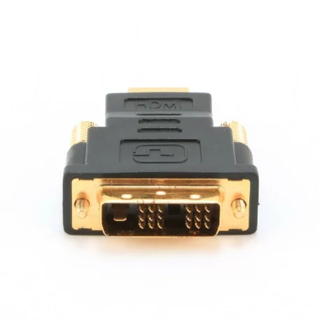 ADAPTOR video GEMBIRD, HDMI (T) la DVI-D SL (T), conectori auriti, black, &quot;A-HDMI-DVI-1&quot;