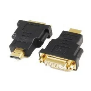 ADAPTOR video GEMBIRD, HDMI (T) la DVI-I DL (M), conectori auriti, black, &quot;A-HDMI-DVI-3&quot;