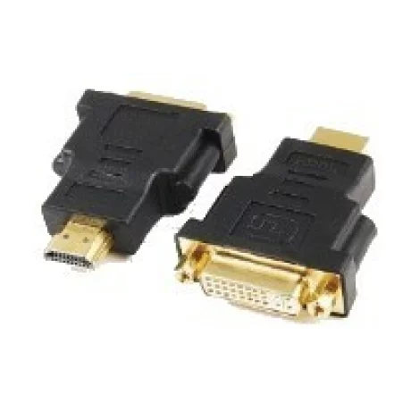ADAPTOR video GEMBIRD, HDMI (T) la DVI-I DL (M), conectori auriti, black, &quot;A-HDMI-DVI-3&quot;