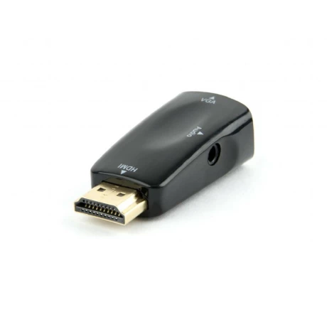 ADAPTOR video GEMBIRD, splitter HDMI (T) la VGA (M) + Jack 3.5mm (T), rezolutie maxima Full HD (1920 x 1080) la 60Hz, cablu audio 3.5 mm jack, black, &quot;AB-HDMI-VGA-02&quot;