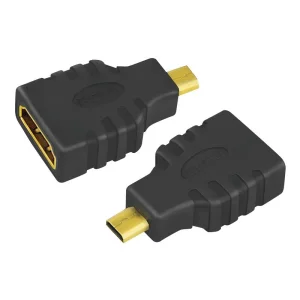 ADAPTOR video LOGILINK, Micro-HDMI (Type D)(T) la HDMI (M), conectori auriti, rezolutie maxima 4K UHD (3840 x 2160) la 30 Hz, negru, &quot;AH0010&quot;